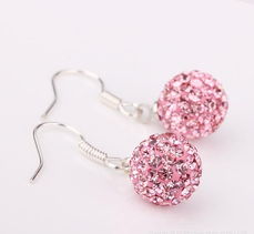 外贸出品欧美热销tresor paris 香巴拉饰品满钻白色水晶耳饰e025价格 厂家 图片